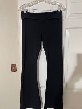 PINK Victoria's Secret Black Fold-Over Flare Pants